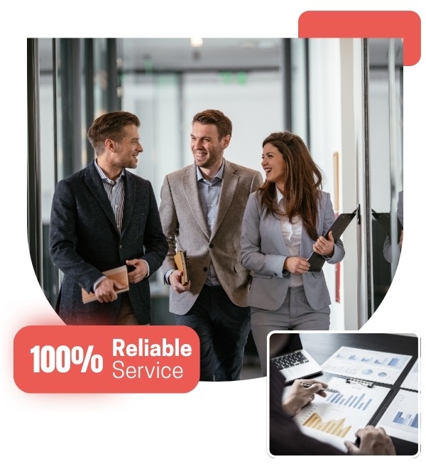 IT professionals collaborating in a modern workspace